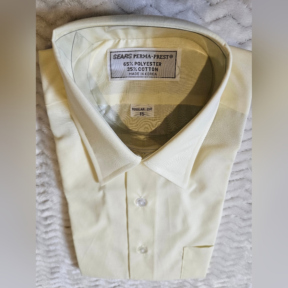 Sears Yellow Shortsleeve Button Down